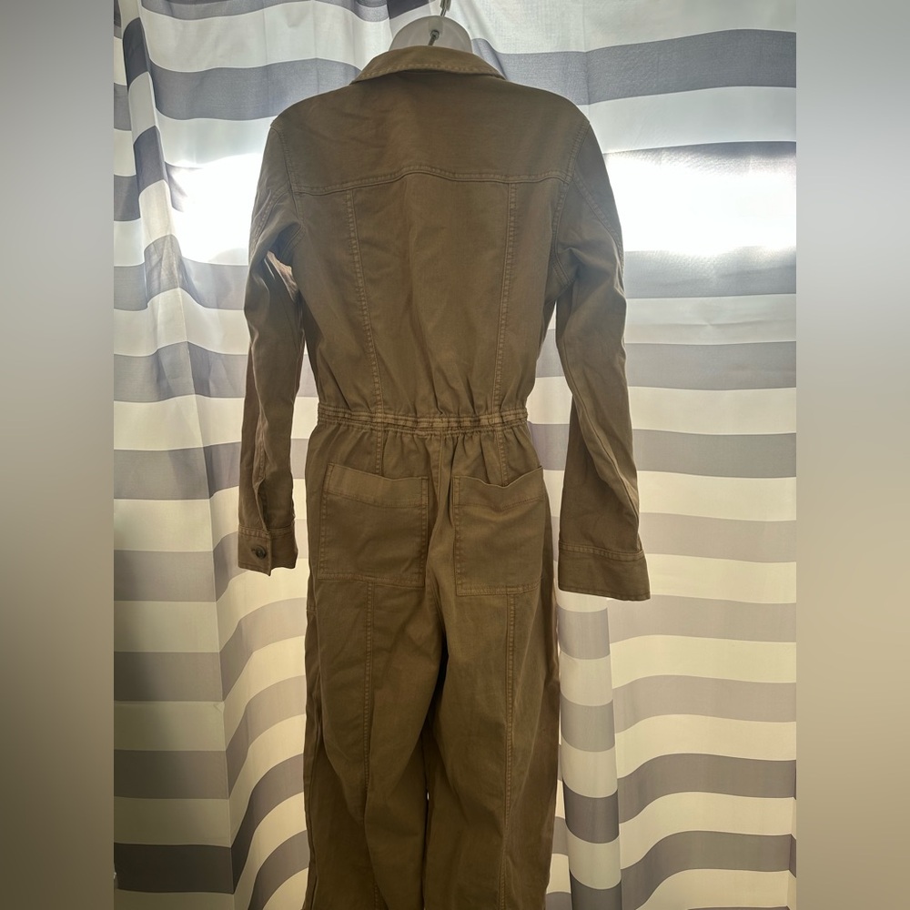 Tan button jumpsuit